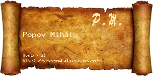 Popov Mihály névjegykártya