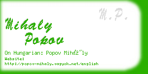 mihaly popov business card